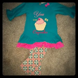Girls 2 piece set "You are My Cupcake"